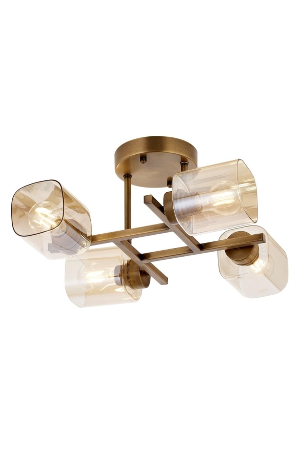 AVONNI AR-60271-4E Eskitme Kaplama Modern Avize E27 Metal Cam 44cm - Luxury