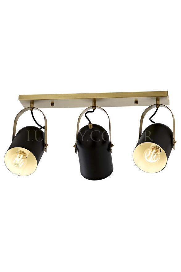 Luxury AR-60349-3EY Siyah/Eskitme Boyalı Modern Avize E27 Metal 45x10cm - Luxury Avize ve Aydınlatma