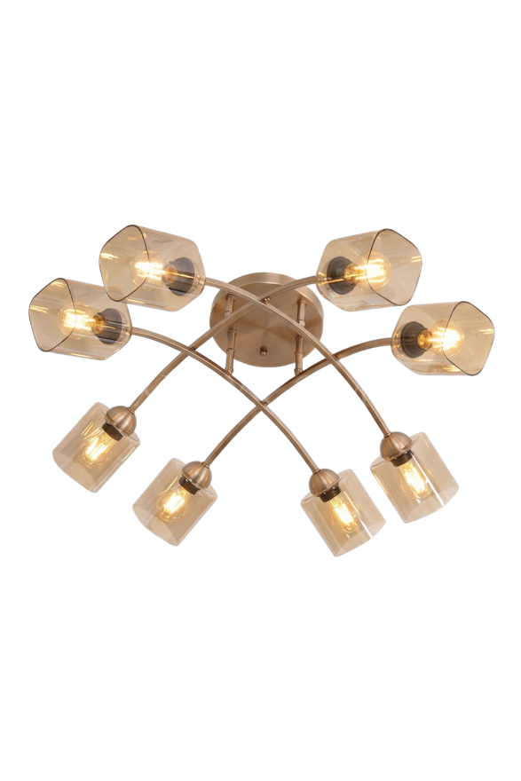 AVONNI AR-60435-8E Eskitme Kaplama Modern Avize E27 Metal Cam 40cm - Luxury