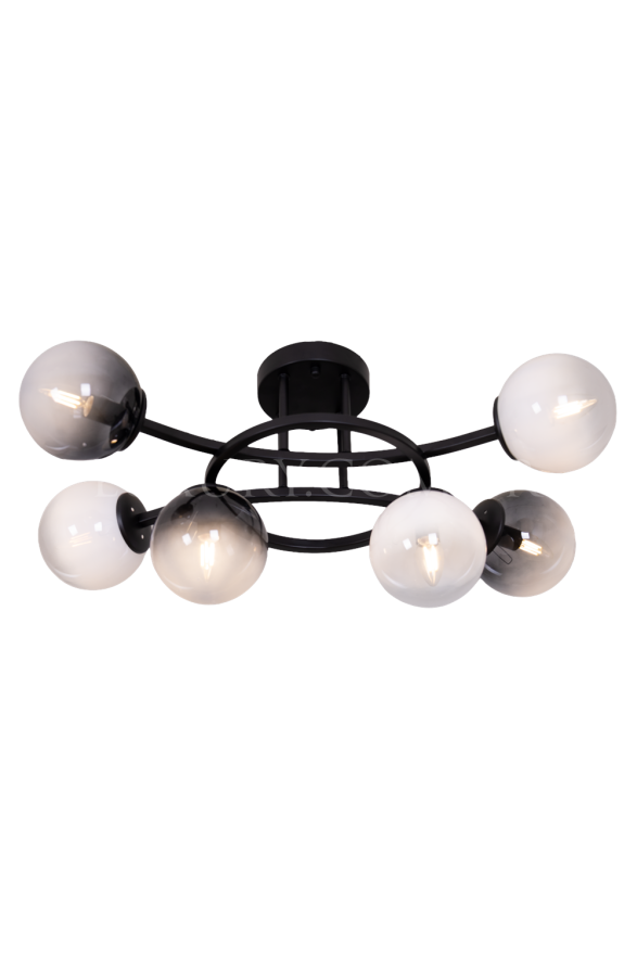 AVONNI AR-60453-6BSY Siyah Kaplama Modern Avize E14 Metal Cam 60cm - Luxury