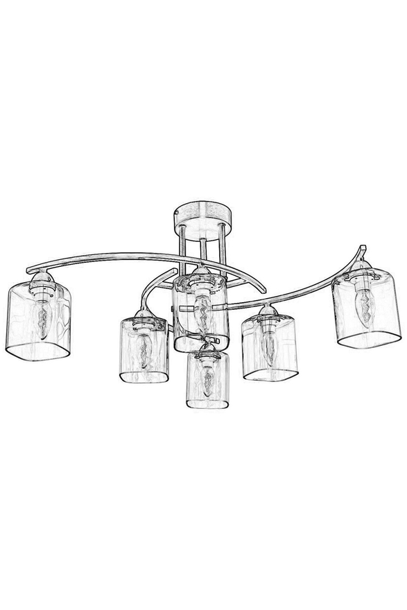 AVONNI AV-1373-6E Eskitme Kaplama Modern Avize E14 Metal Cam 60cm - 2