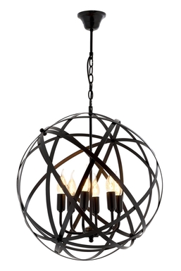 Luxury AV-4183-6BSY Siyah Boyalı Modern Avize E14 Metal 50cm