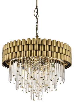 Luxury AV-60122-E60 Eskitme Kaplama Klasik Avize E27 Metal Kristal Cam 60cm