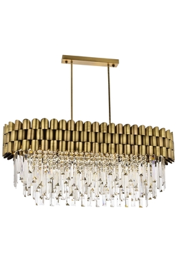 Luxury AV-60122-ELLIPSE Eskitme Kaplama Klasik Avize E27 Metal Kristal Cam 80x40cm - Luxury Avize ve Aydınlatma