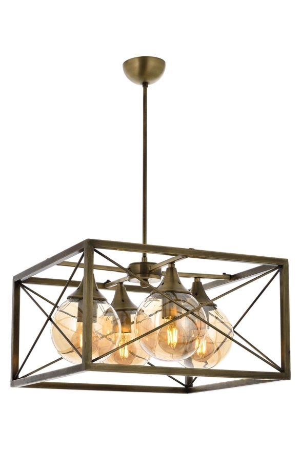 AVONNI AV-60127-4E Eskitme Kaplama Modern Avize E27 Metal Cam 45cm - Luxury