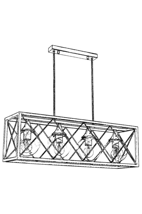 AVONNI AV-60127-4EY Eskitme Kaplama Modern Avize E27 Metal Cam 80x25cm - 2