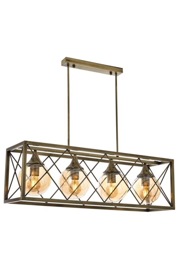 AVONNI AV-60127-4EY Eskitme Kaplama Modern Avize E27 Metal Cam 80x25cm - Luxury