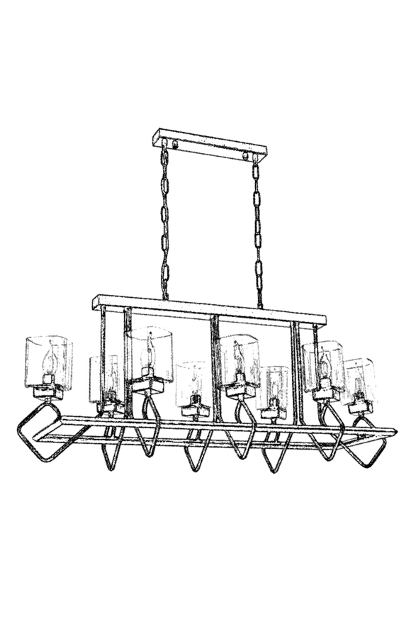 Luxury AV-60135-8E-YM Eskitme Kaplama Modern Avize E14 Metal Cam 105x40cm - 3