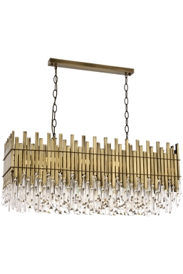 Luxury AV-60162-E100X35 Eskitme Kaplama Klasik Avize E27 Metal Kristal 100x35cm