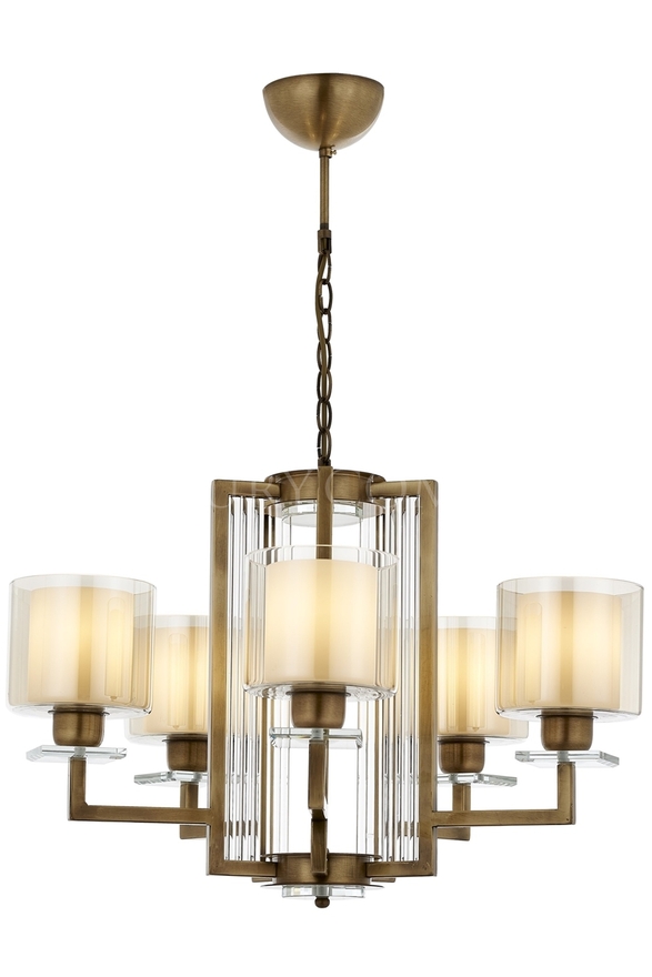 Luxury AV-60190-5E Eskitme Kaplama Modern Avize E27 Metal Cam 70cm - Luxury Avize ve Aydınlatma