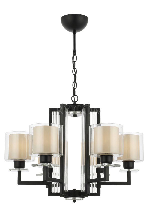 AVONNI AV-60190-6BSY Siyah Kaplama Modern Avize E27 Metal Cam 70cm - Luxury