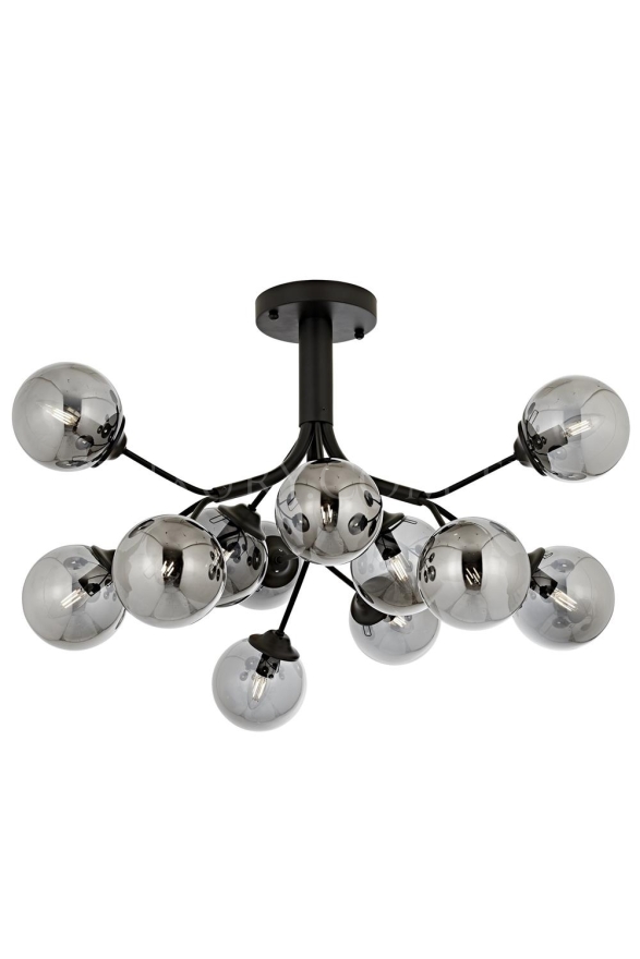 AVONNI AV-60191-12BSY Siyah Boyalı Modern Avize E14 Metal Cam 15cm - Luxury