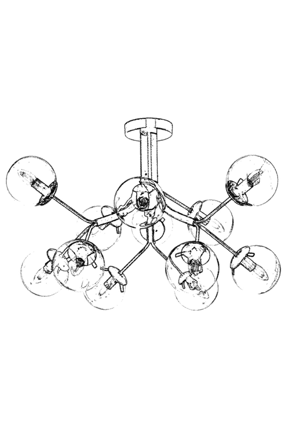 Luxury AV-60191-12E Eskitme Kaplama Modern Avize E14 Metal Cam 80cm - 2