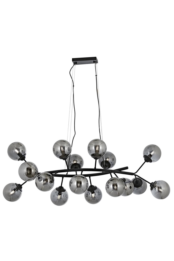 AVONNI AV-60191-16Y-BSY Siyah Boyalı Modern Avize E14 Metal Cam 125x20cm - Luxury