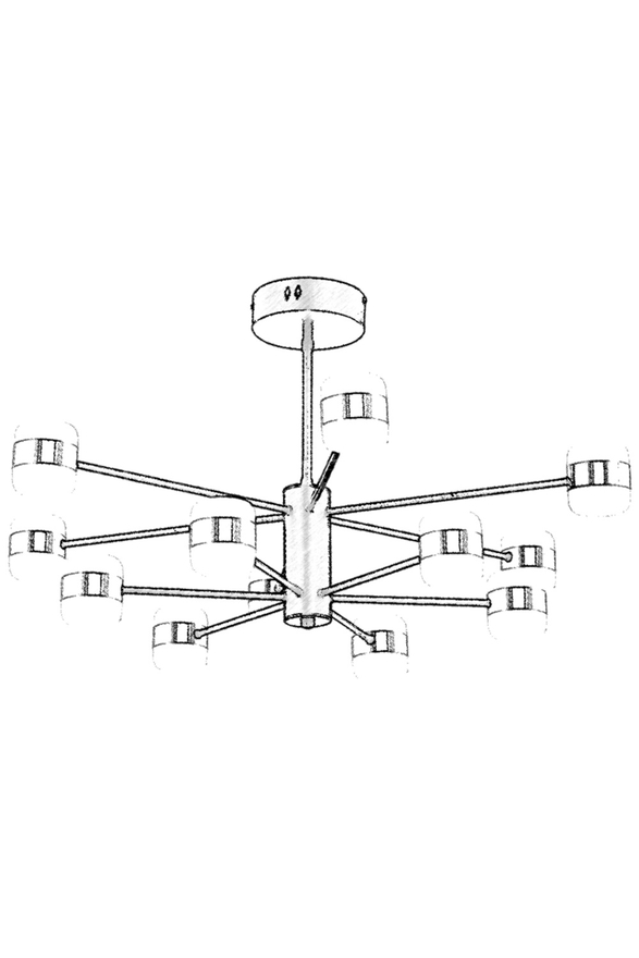 Luxury AV-60205-12K Krom Kaplama Modern Avize LED Metal Akrilik 85cm - 2