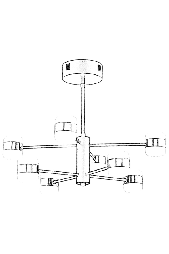 Luxury AV-60205-8K Krom Kaplama Modern Avize LED Metal Akrilik 65cm - 3