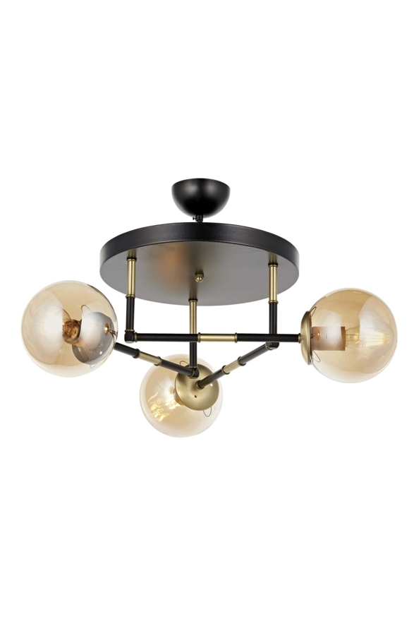 AVONNI AV-60327-3T-BSY Siyah Boyalı Modern Avize E27 Metal Cam 40cm - Luxury