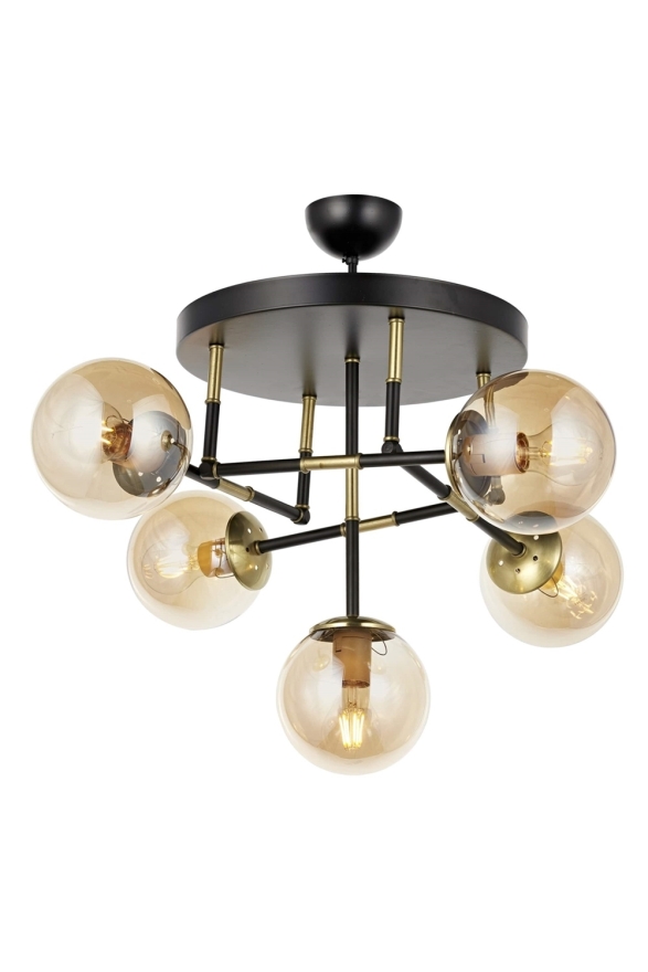 AVONNI AV-60327-5T-BSY Siyah Boyalı Modern Avize E27 Metal Cam 40cm - Luxury