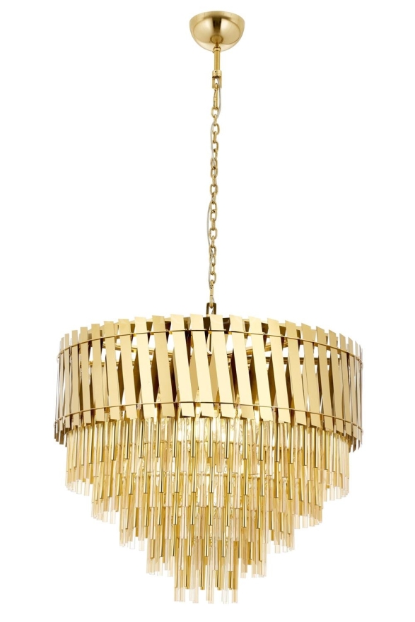 Luxury AV-60354-S80 Sarı Kaplama Modern Avize E27 Metal Paslanmaz 80cm - Luxury Avize ve Aydınlatma