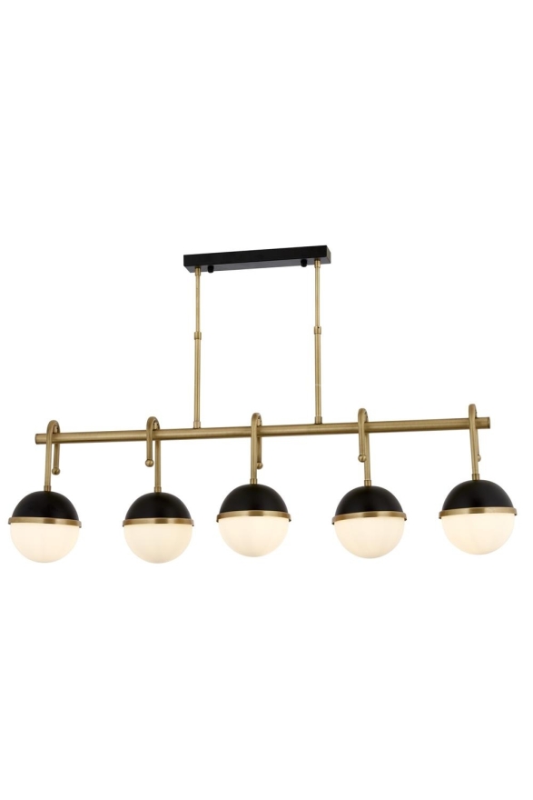 Luxury AV-60387-5EY Siyah/Eskitme Boya/Kaplama Modern Avize E27 Metal Cam 100x15cm - Luxury Avize ve Aydınlatma