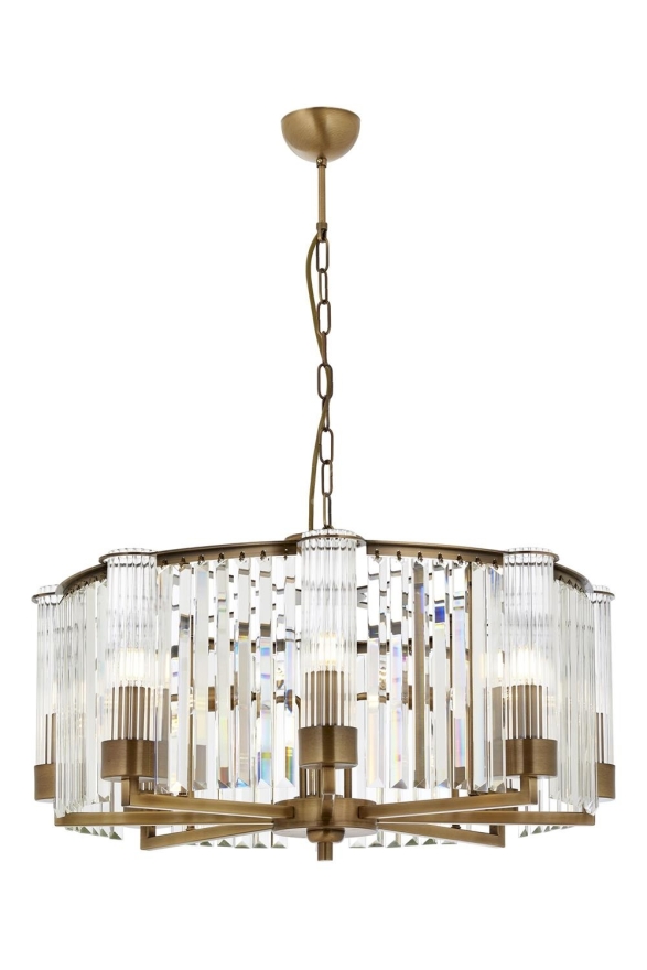 AVONNI AV-60401-8E Eskitme Kaplama Klasik Avize E14 Metal Kristal 70cm - Luxury