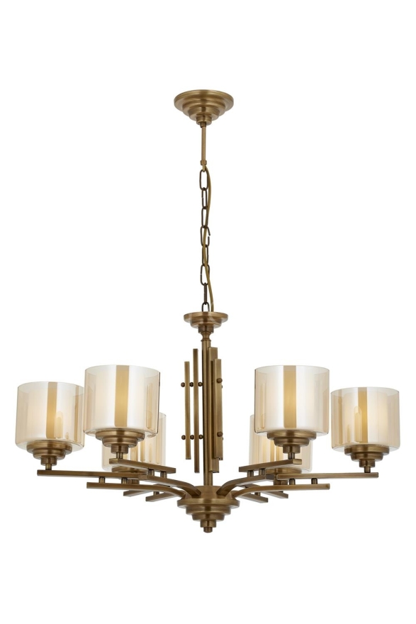 AVONNI AV-60402-6E Eskitme Kaplama Modern Avize E27 Metal Cam 70cm - Luxury