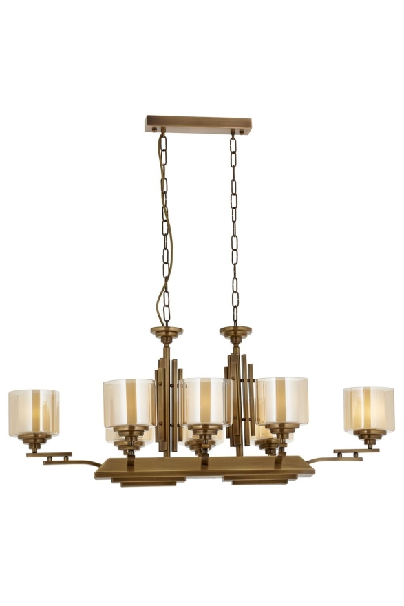 AVONNI AV-60402-8E-YM Eskitme Kaplama Modern Avize E27 Metal Cam 105x60cm - Luxury