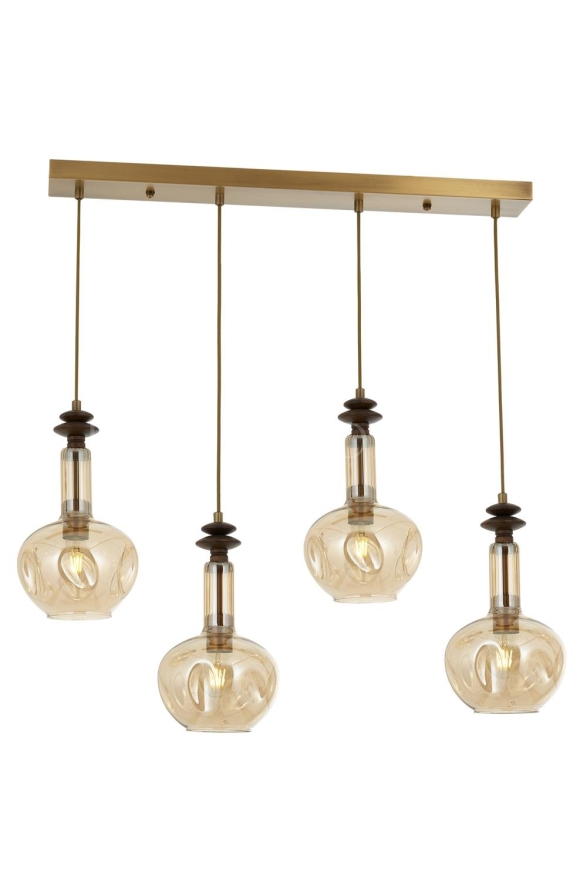 AVONNI AV-60404-4EY Eskitme Kaplama Modern Avize E27 Metal Cam 80x12cm - Luxury