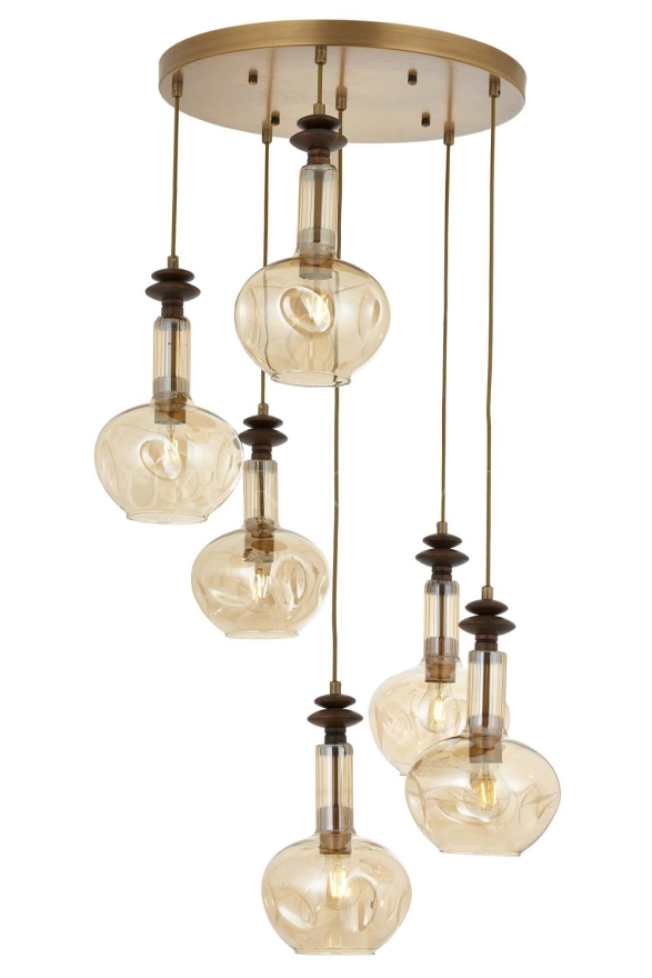 AVONNI AV-60404-6ET Eskitme Kaplama Modern Avize E27 Metal Cam 50cm - Luxury