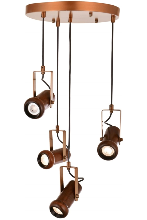 AVONNI AV-60414-4T-EX Eskitme Boya Modern Avize Led Metal Ahşap 35cm - Luxury