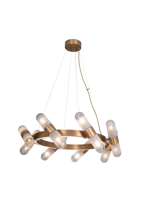 AVONNI AV-60454-8E Eskitme Kaplama Modern Avize E14 Metal Cam 80cm - Luxury