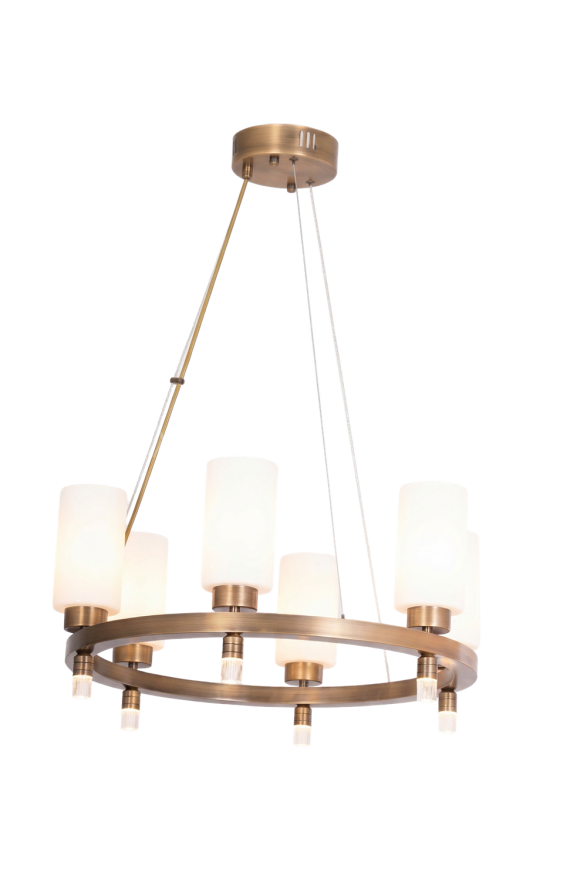 AVONNI AV-60462-6E Eskitme Kaplama Modern Avize E27 Metal Cam 65cm - Luxury