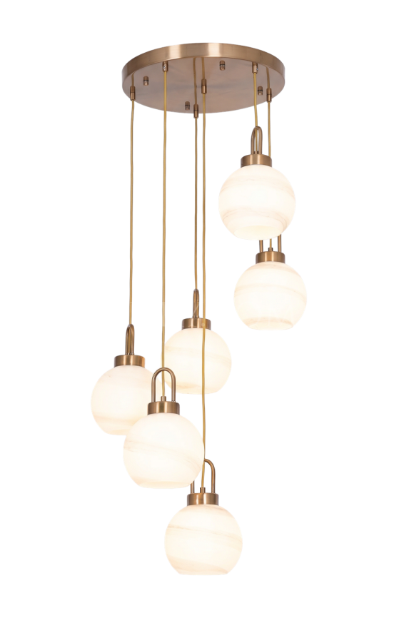 AVONNI AV-60469-6ET Eskitme Kaplama Modern Avize E27 Metal Cam 40cm - Luxury