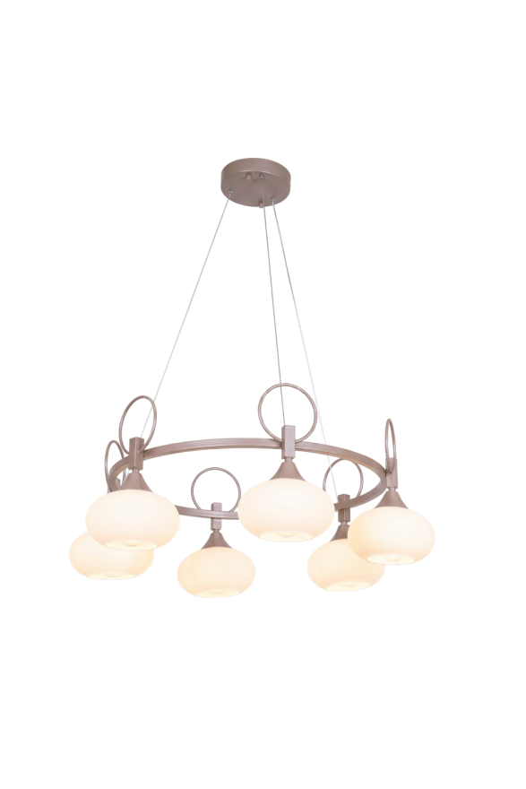 AVONNI AV-60470-6CP Cappucino Kaplama Modern Avize E27 Metal Cam 75cm - Luxury