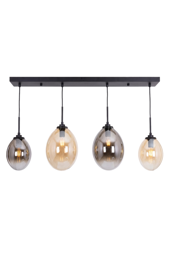 AVONNI AV-60472-4Y-BSY Siyah Kaplama Modern Avize E14 Metal Cam 18x80cm - Luxury