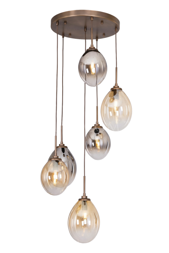 AVONNI AV-60472-6ET Eskitme Kaplama Modern Avize E14 Metal Cam 40cm - Luxury