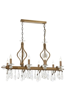 Luxury Eskitme Boyalı Klasik Avize E14 Metal Cam 105x55cm