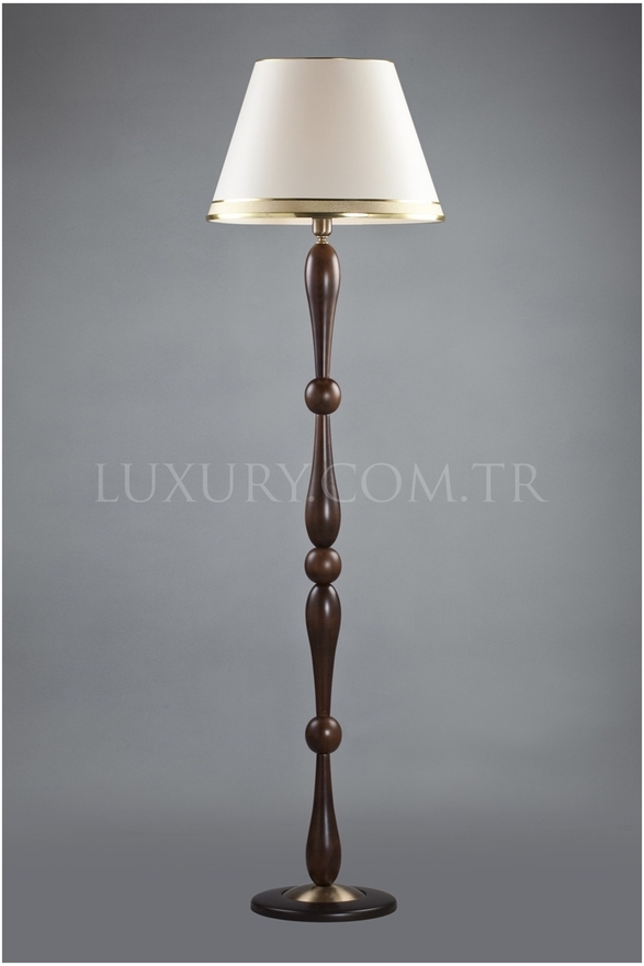 Luxury HLM-9046-1E Eskitme Kaplama Lambader E27 Metal Ahşap Kumaş 45cm - 1