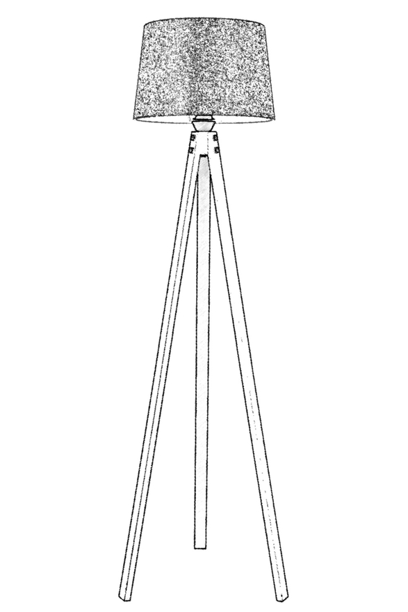 Luxury LM-65214-1E Eskitme Kaplama Lambader E27 Ahşap Kumaş 40cm - 3