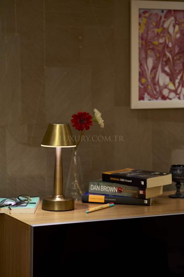 AVONNI ML-64006-E Eskitme Kaplama Masa Lambası LED Metal Pleksi 11cm - 5