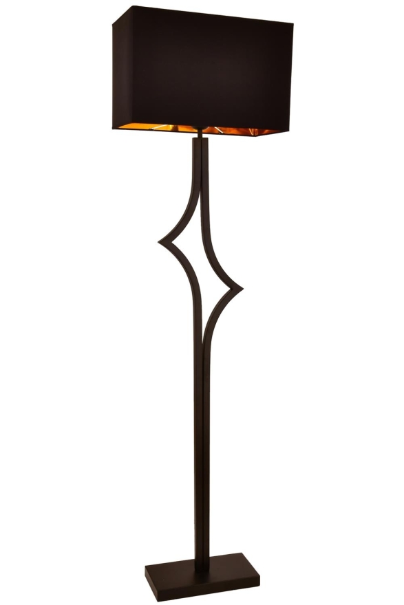 AVONNI Siyah Boya Lambader E27 Metal Kumaş 42x22cm - Luxury