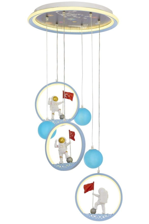 AVONNI Turkuaz Boyalı Modern Avize 40cm - Luxury