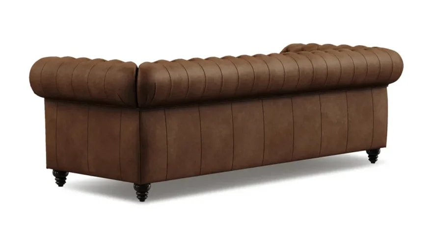 Bampton Leather Chester Sofa Set - 10