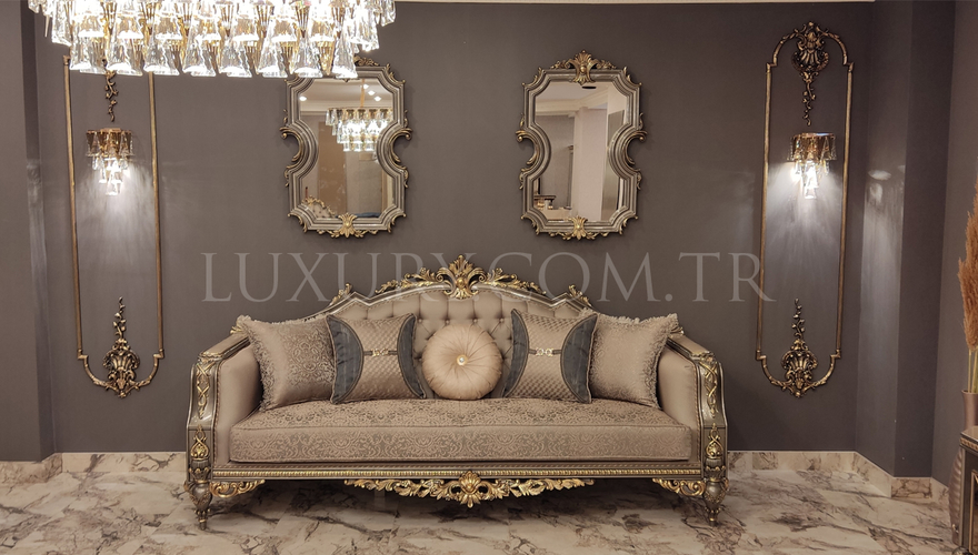 Başbuğ Cream Sofa Set - 2