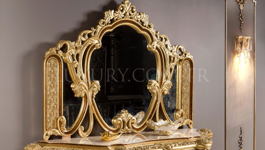 Bedesten Altın Varaklı Klasik Yatak Odası - 7