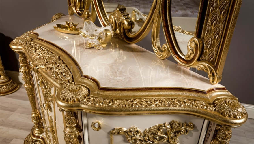 Bedesten Altın Varaklı Klasik Yatak Odası - 9