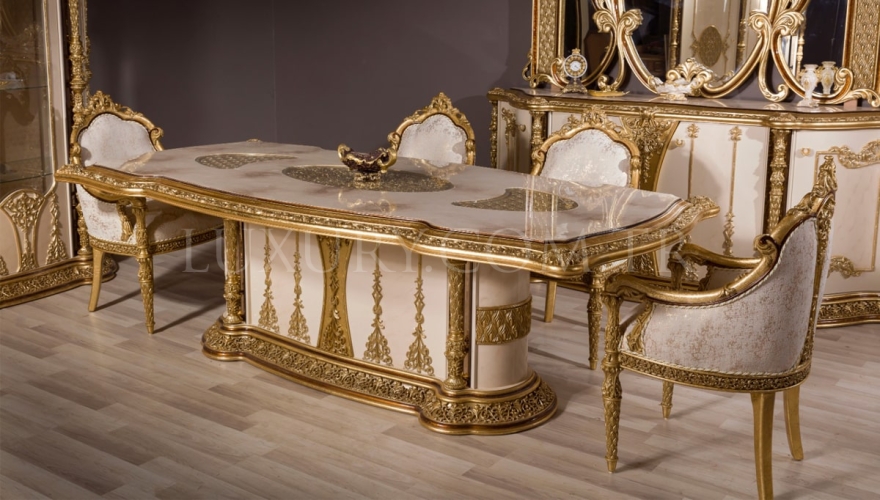Bedesten Altın Varaklı Klasik Yemek Odası - 2