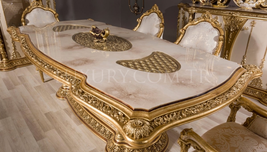 Bedesten Altın Varaklı Klasik Yemek Odası - 6