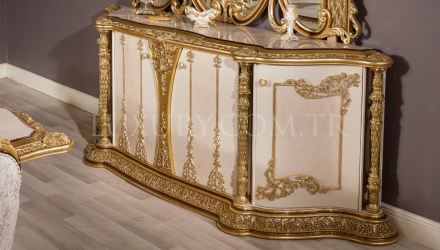 Bedesten Altın Varaklı Klasik Yemek Odası - 8