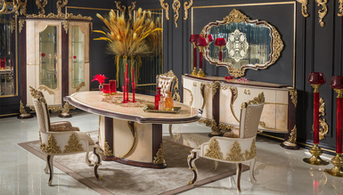 Beril Kahverengi Classic Dining Room - 1062